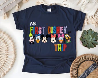 My First Disney Trip Shirt, Disneyworld Trip 2025 T-shirt, First Disneyland Trip T-Shirt, Disney Family Trip, Mickey and Friends Disney Tee