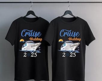 Custom Cruise Wedding 2025 T-Shirt, Custom Cruise Wedding 2025 Shirt, Personalized Cruise Wedding Group Shirt for 2025 Season
