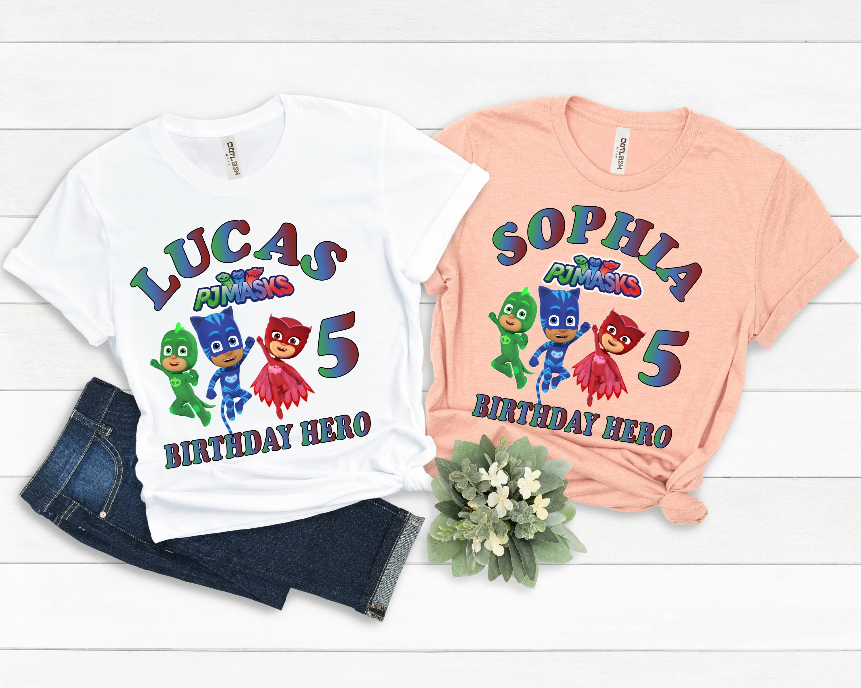 Custom Pj Mask Birthday Shirt Pj Masks Personalized Tshirt Etsy