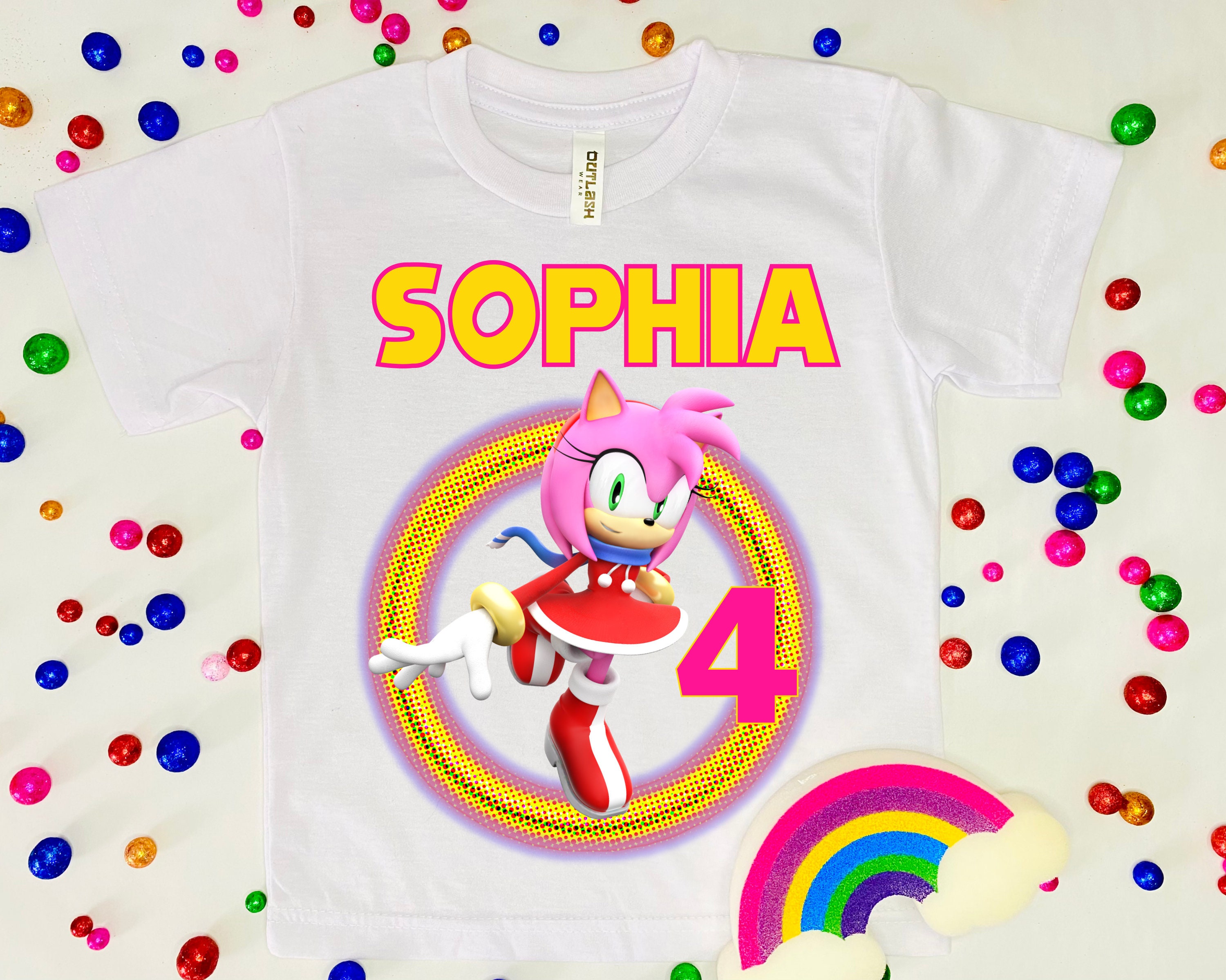 Sonic T Shirt Personalized Family Birthday Custom Name Age Kids Youth