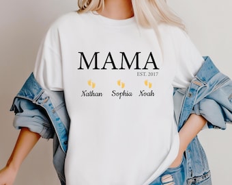 Personalized Super Mom Comfort Colors Shirt with Kid Names