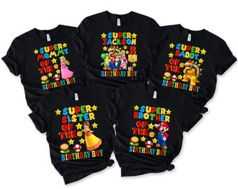 Super Mario Birthday Shirt, Mario Birthday T-shirt, Mario Bros Birthday Party Family Shirt, Super Mario Birthday Shirt