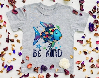 Rainbow Fish T-shirt, Be Kind Rainbow Fish Teacher Life Back To School Teaching Shirt, Rainbow Scale Fish Shirt, Kindergarten Shirt