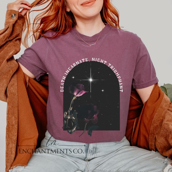 A Court of Wings and Ruin Night Triumphant Unisex Garment-Dyed T-shirt/ ACOTAR Apparel/ Bookish T-shirt/ Rhysand/ SJM Merch