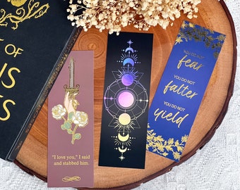 ACOTAR Foiled Bookmark Set/ ACOTAR Bookmarks/ SJM Bookmarks/ Fantasy Romance Bookmarks/ Bookmarks