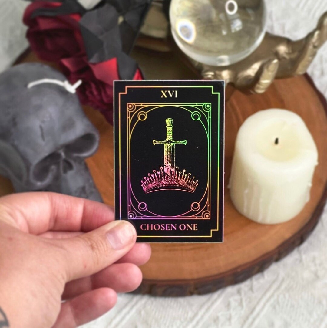 Holographic Chosen One Book Trope Tarot Card Vinyl Sticker/ Etsy