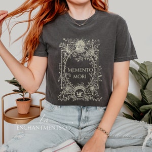 Momento Mori Unisex Garment-Dyed T-shirt/ Bookish T-shirt/ Vintage T-shirt/ Bookish Apparel