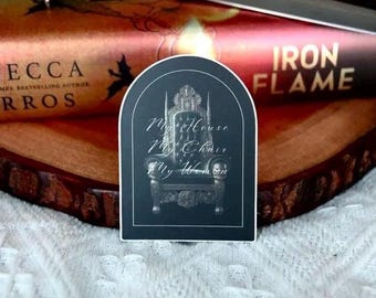 Iron Flame Chair Sticker/ Xaden Riorson/ Fourth Wing Sticker/ Bookish Sticker/ Kindle Sticker