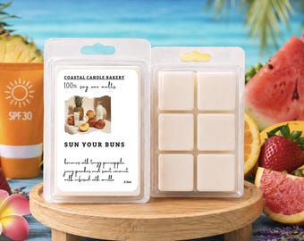 SUN YOUR BUNS 100% Soy Wax Melts: Bakery Sweet Scent, Phthalate Free