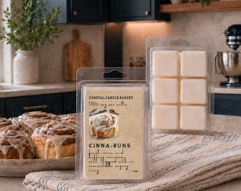 CINNAMON BUNS 100% Soy Wax Melts: Bakery Sweet Scent, Phthalate Free