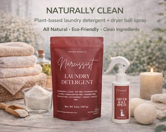 60 loads NARCISSIST Laundry Detergent: All Natural, Vegan, Cruelty Free, Eco-Friendly, Septic Safe, HE Compatible, Dye Free, Phthalate Free