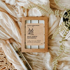 PALO SANTO PATCHOULI | 100% Soy Wax Melts | Bakery Sweet Wax Melt | Wick-less Candles | Highly Scented | Clam Shell Wax Melt | Housewarming