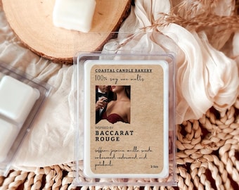 BACCARAT ROUGE Inspired Soy Wax Melts: Highly Scented Clam Shell, Phthalate Free, Gift