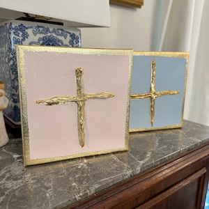 Hand Painted Textured Gold Leaf Cross | Christian Gifts