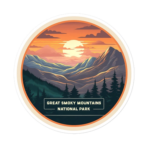 Great Smoky Mountains National Park Sticker: Retro 90s Anime Inspired Design