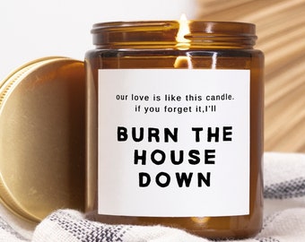 Funny Valentine Candle | 9 oz Hand Poured Candle Amber Jar | Valentine Gift for Him | Funny Gift
