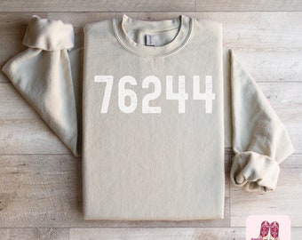 Zip Code Sweatshirt | Personalized Zip Code Sweatshirt | Hometown Sweatshirt | Custom City Sweatshirt | Sand