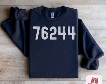 Zip Code Sweatshirt | Personalized Zip Code Sweatshirt | Hometown Sweatshirt | Custom City Sweatshirt | Black