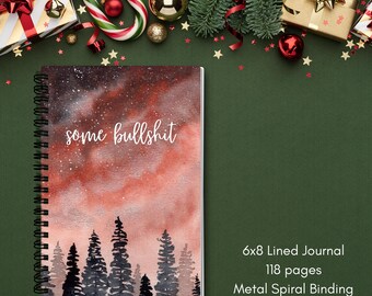 Some BS Inappropriate Notebook - Spiral Journal, Ruled Line, Tree Theme, Gift for Writers, Jotter for Adults, Humorous Diary