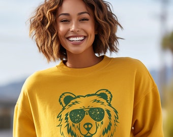 Bear Sweatshirt Green and Gold | Mascot Game Day Tee