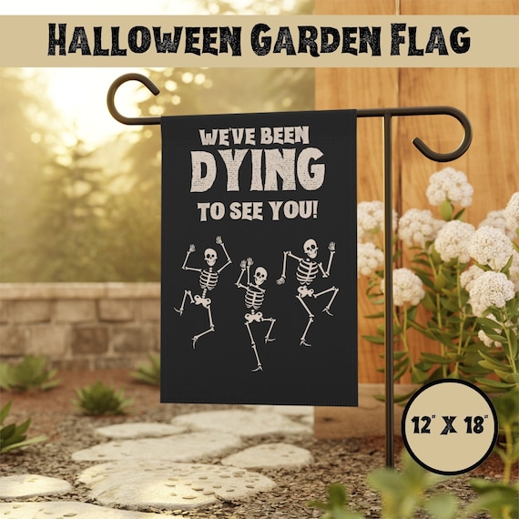 Spooky Garden Flag | Skeleton Flag | Halloween House Banner