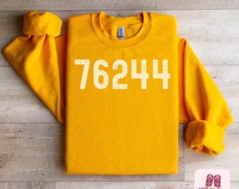 Zip Code Sweatshirt | Personalized Zip Code Sweatshirt | Hometown Sweatshirt | Custom City Sweatshirt | Purple | Gold | Bears | Waco