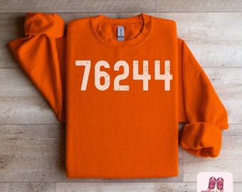 Zip Code Sweatshirt | Personalized Zip Code Sweatshirt | Hometown Sweatshirt | Custom City Sweatshirt | Orange | Aledo Bearcats | Longhorns