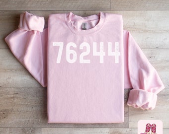 Zip Code Sweatshirt | Personalized Zip Code Sweatshirt | Hometown Sweatshirt | Custom City Sweatshirt | Pink