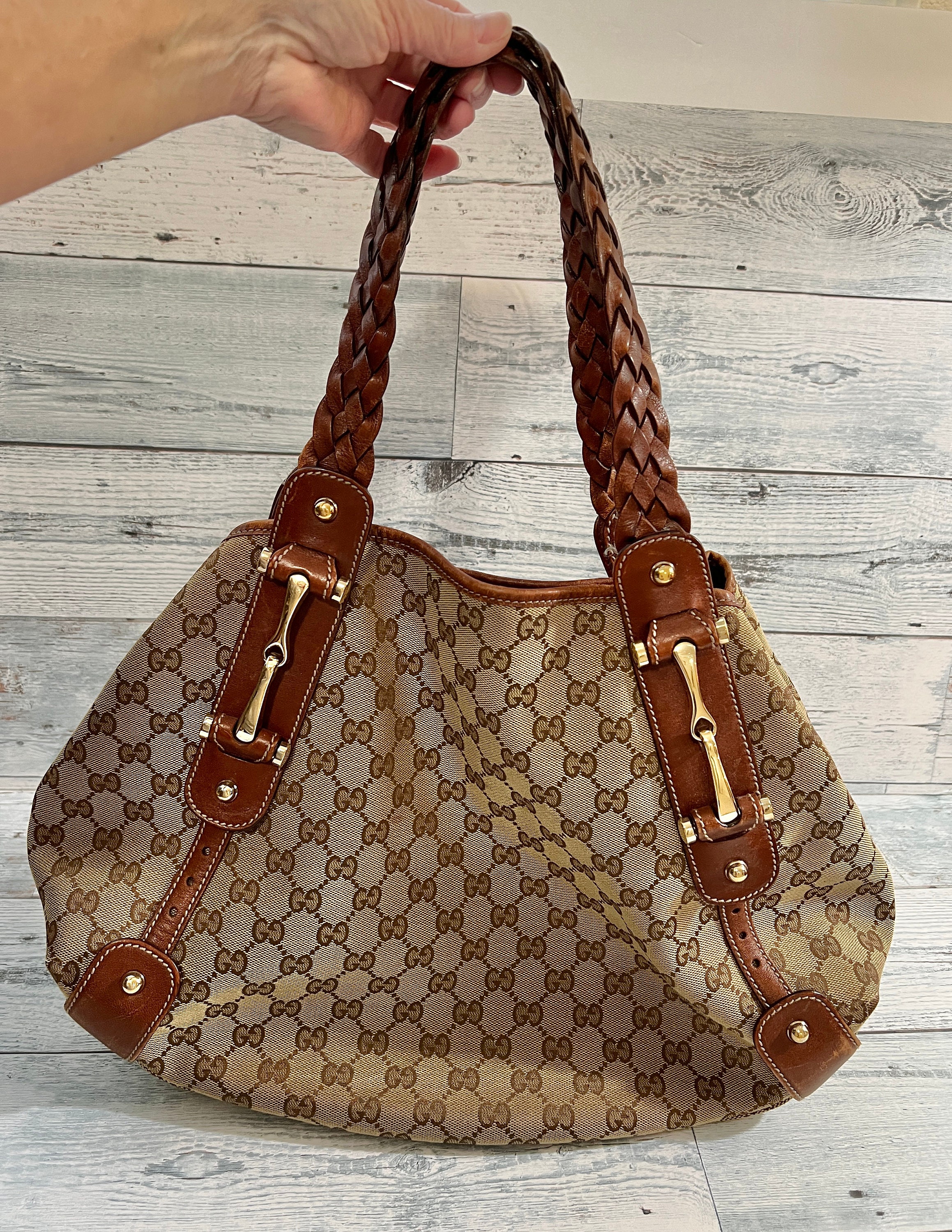 Brown Guccissima Pelham Hobo Large