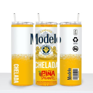 Modelo Chelada Piña vaso diseños 20oz,taper Skinny Tumbler Wrap Design ...