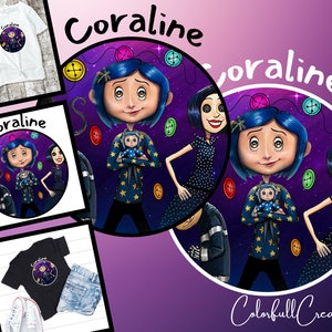 Yacanna Coraline Birthday Party Supplies, Coraline Theme Birthday Party Decorations, Includes Cupcake Toppers Banner ,18 Balloons and Coraline