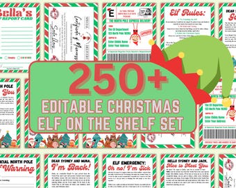EDITABLE Elf letter bundle Elf Activity Kit Bundle Elf arrival letter Elf report card Editable Rules Package Set print Elf certificate Goodb