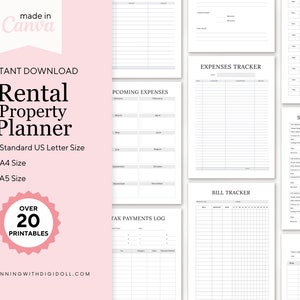 Rental Property Management Planner, Printable Rental Property Planner, Landlord Checklist, Real Estate Planner, Rental Application