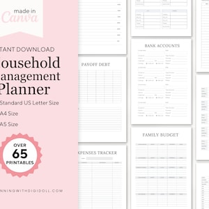Household Planner Printables, Home Management Binder, Household Binder, Home Binder, Printable Planner Inserts, Life Organizer, A4, A5
