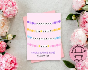 Personalized Eras Graduation Card For Her, Taylor Graduation Card, Grad Card, Class 2024, Congratulations, High School, College,Nursing, PhD