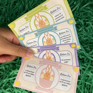 Easter Bunny Bucks EDITABLE Printable, Easter Play Money, Easter Egg Filler, Easter coupons, Easter Activity, Instant Download, CANVA