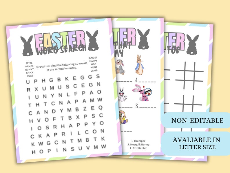 Easter Games Bundle Printable, Easter Activities, Easter Party Games ...