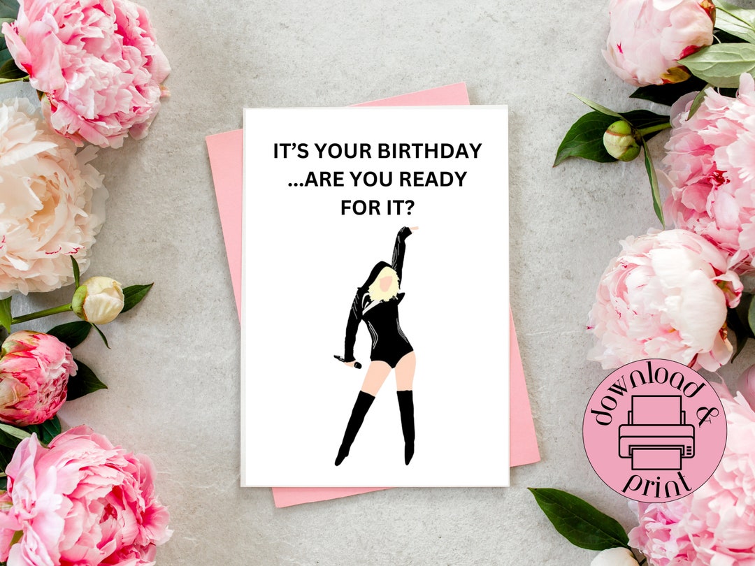 Taylor Swift Printable Birthday Card, Swiftie Birthday Card, Taylor ...