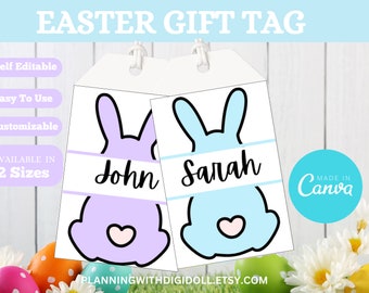 Easter Printable, Kids Easter Basket, Printable Treat Bag Tag, Basket Tag for Easter, Rainbow Easter Gift Tags, Printable Easter Basket Tags