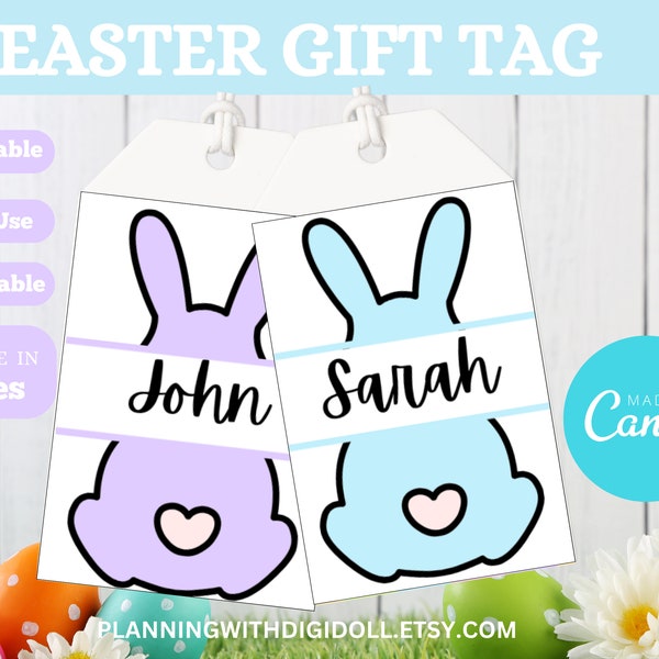 Easter Printable, Kids Easter Basket, Printable Treat Bag Tag, Basket Tag for Easter, Rainbow Easter Gift Tags, Printable Easter Basket Tags