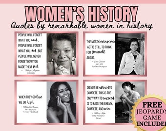 Womens History Month Posters, Bulletin Board, Womens History Month Activities, Digital Posters For Womens History Month Inspirational Quotes