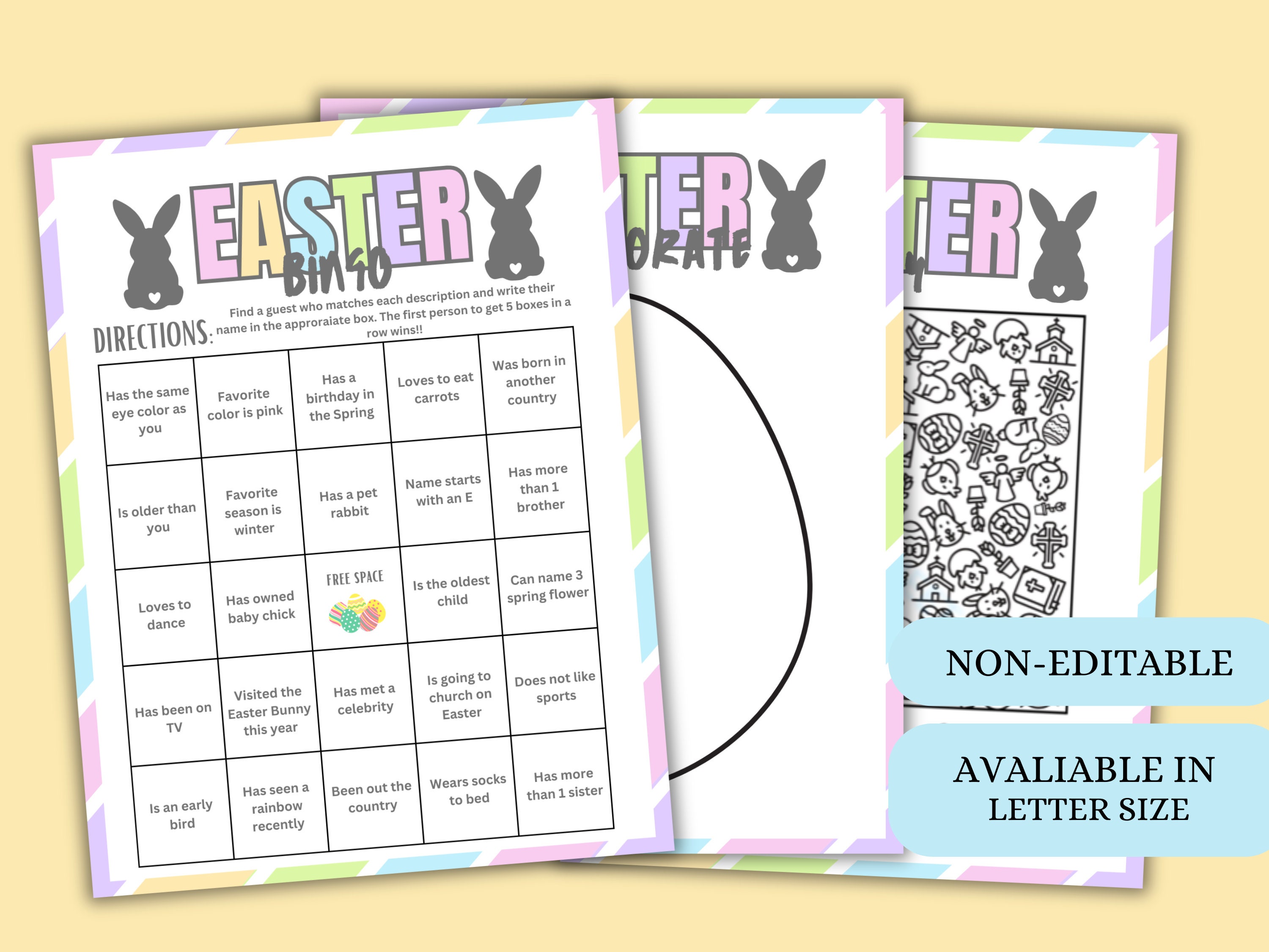 Easter Games Bundle Printable, Easter Activities, Easter Party Games ...