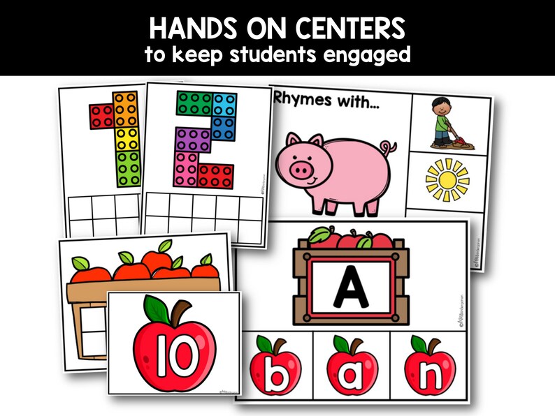September Kindergarten Activities: Apple Themed Math & Literacy ...
