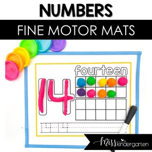 Printable Fine Motor Numbers Playdough Mats