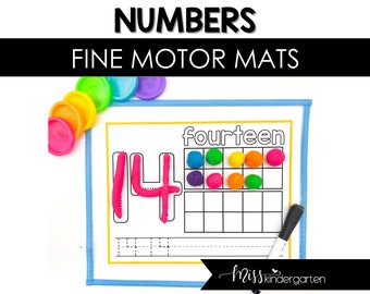 Printable Fine Motor Numbers Playdough Mats