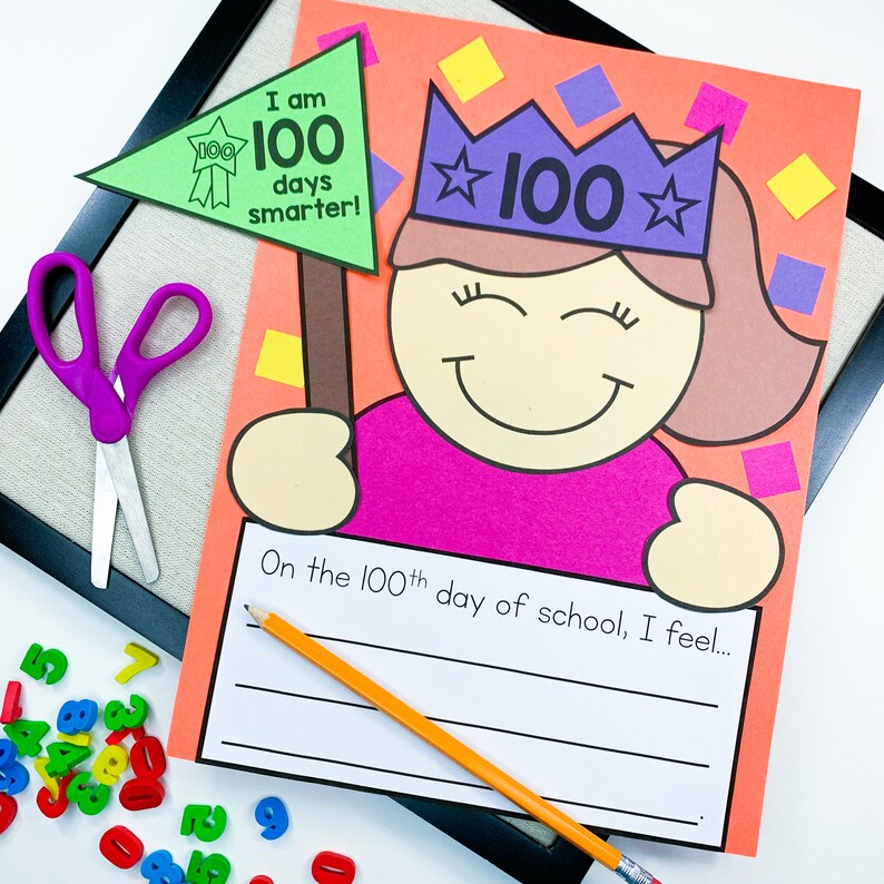 Printable 100th Day of School Craft Kindergarten Craft Etsy