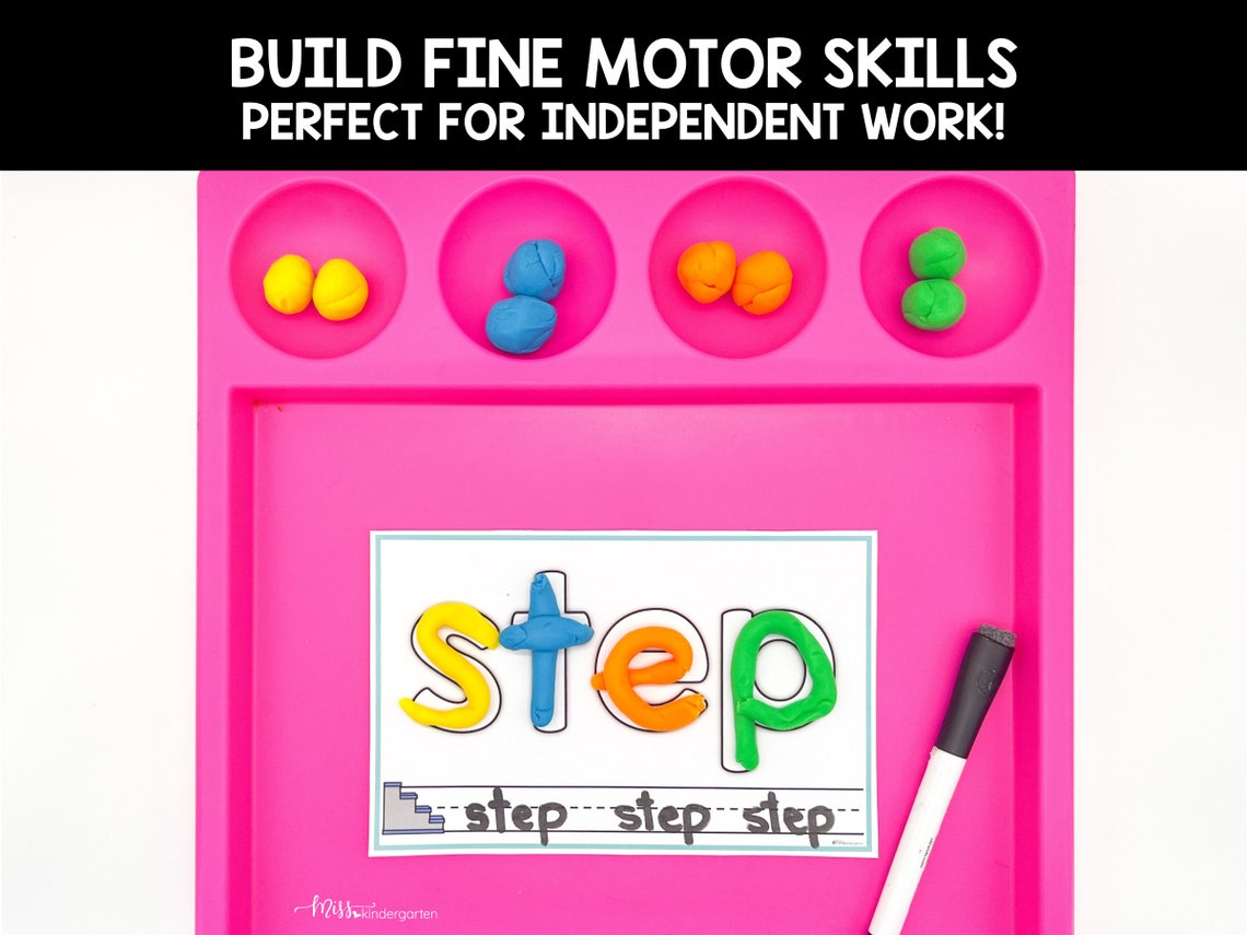 Printable Fine Motor Blends and Digraphs Playdough Mats Etsy