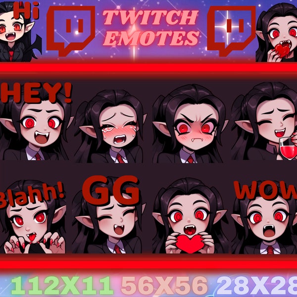 Vampire Girl Twitch Emotes