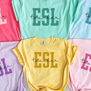 ESL Teacher Shirt English Language Learner Teacher Shirt Comfort Colors  ESL Teacher Appreciation Multilingual Teacher Gift New ESL Teach