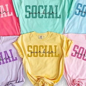 Social Worker Shirt Comfort Colors Social Worker Gifts Social Worker TShirt Gift For Social Worker School Counselor Therapist Shirt MSW LSW